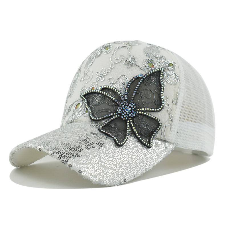 🎁✨🧢 Gorra de béisbol con lentejuelas y pedrería | Brillante y ajustable