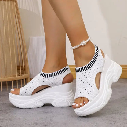 ✨【Novedades con un 50% de descuento por tiempo limitado】👟Sandalias de plataforma supersuaves: corrigen la postura, facilitan el caminar y protegen tus pies. ✅Pago contra entrega disponible
