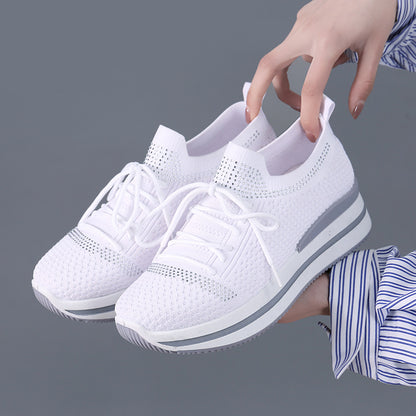 【36-41】 Damskie buty sportowe na co dzień z siatkową tkaniną, oddychające i wygodne buty na co dzień