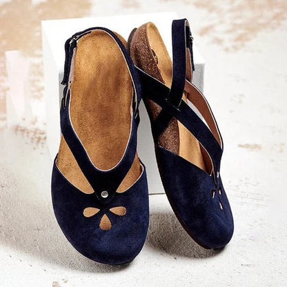 ✨✨【Ograniczona oferta】 【35-44】2025 wysokiej jakości skórzane sandały casualowe ✅ Okrągły nosek ✅ Płaska podeszwa