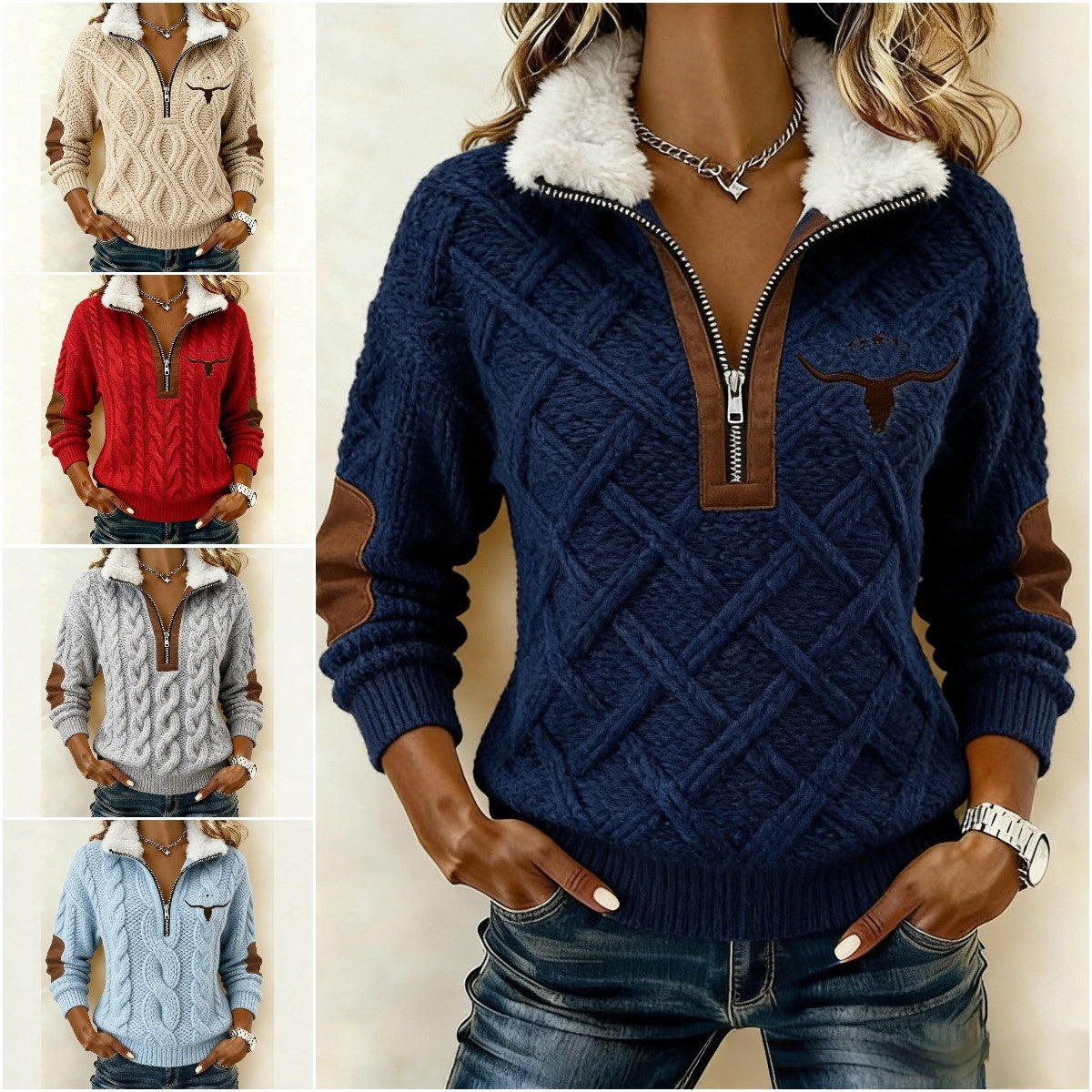 🔥Изненада за ограничено време: 50% отстъпка! 🔥✨Стилен плетен дамски плюшен суитшърт