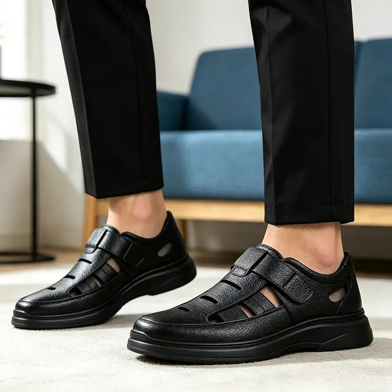Zapatos de verano para hombre de piel auténtica: ¡extremadamente transpirables y cómodos para caminar!👞🌬️