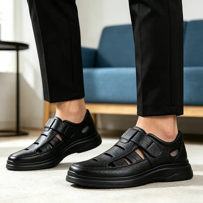 Zapatos de verano para hombre de piel auténtica: ¡extremadamente transpirables y cómodos para caminar!👞🌬️