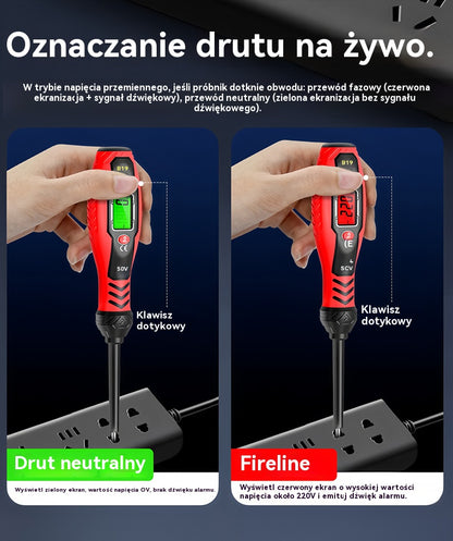 🔥[50% ZNIŻKI] Wysokiej precyzji inteligentny długopis pomiarowy, wielofunkcyjny indukcyjny długopis pomiarowy z wyświetlaczem cyfrowym i funkcją wykrywania obwodów