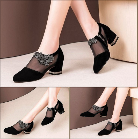 🔥【Gorąca wyprzedaż w Polsce】🏆【35-43】2025 nowe sandały z siateczki dla kobiet, koronkowe, niski obcas, sandały w dużych rozmiarach, oddychające✨