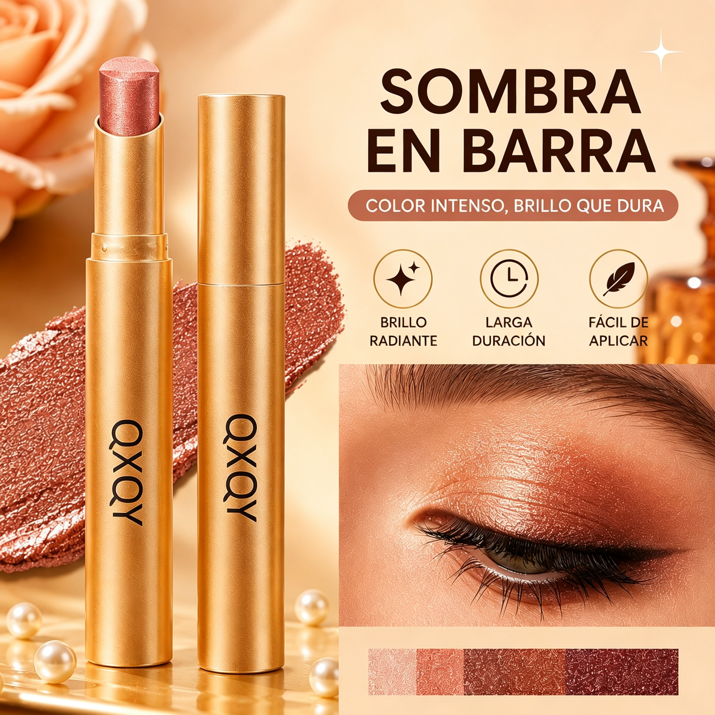 🔥【Compra 1 y recibe 1 gratis】 ✨Sombra de Ojos 3 en 1 en Barra – Brillo Instantáneo, Efecto Lifting y Larga Duración 💄