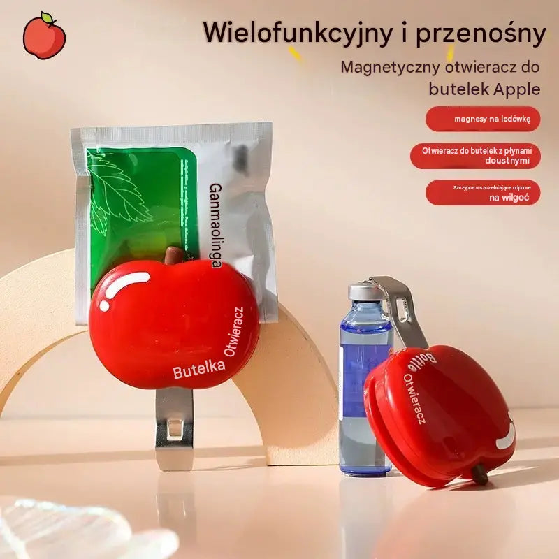 【Kup 1, a 1 dostaniesz gratis】Wielofunkcyjny magnetyczny otwieracz do butelek w kształcie jabłka