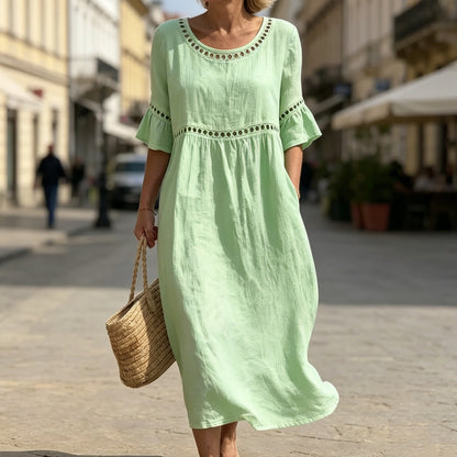 ✨🎉【S-3XL】Nové letné dámske šaty z bavlny a ľanu, priedušné a mäkké, pohodlné na nosenie