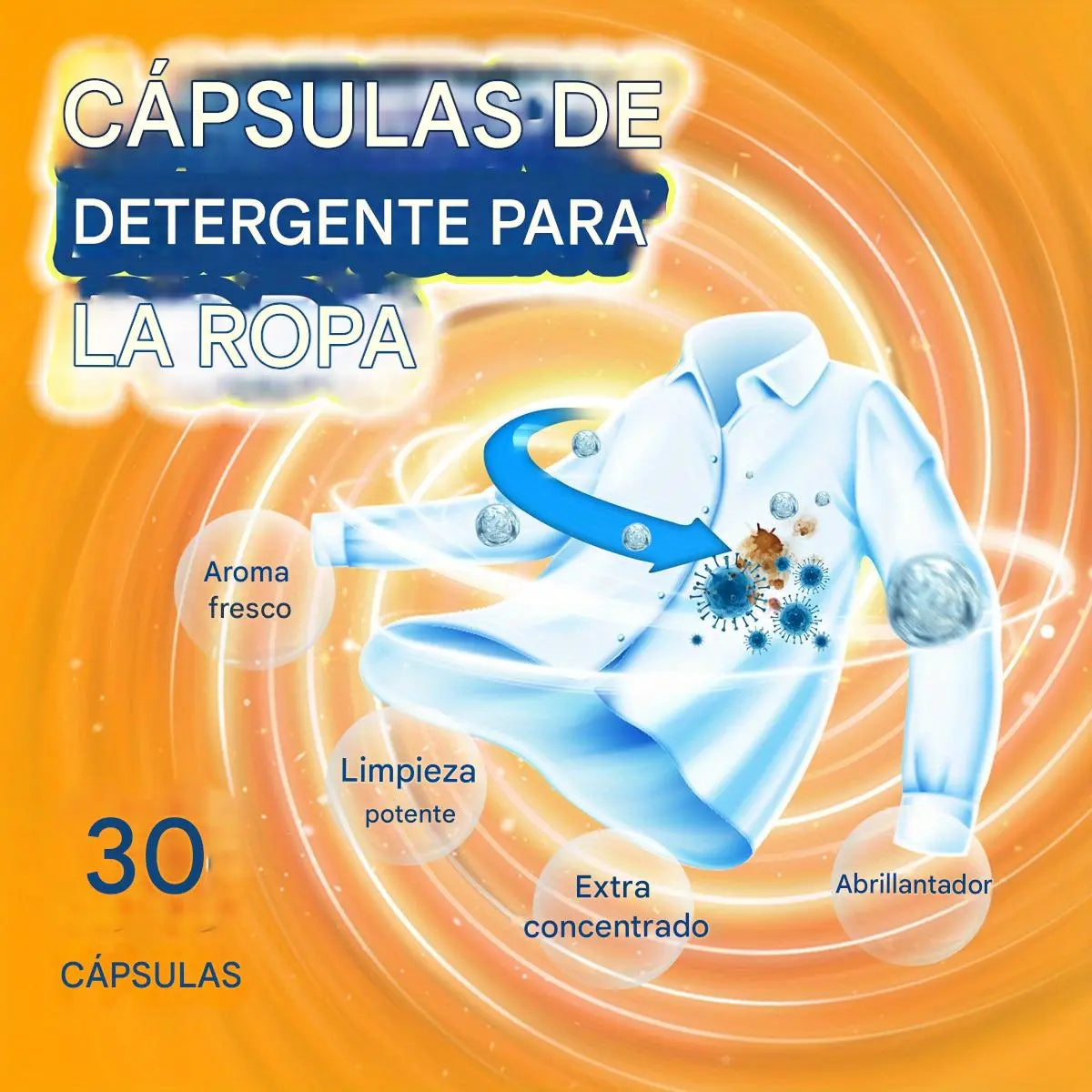 ✨【60 piezas】✨👚Cubo extra grande Las perlas perfumadas para ropa 6 en 1 eliminan manchas y dejan fragancia, eliminan ácaros y bacterias
