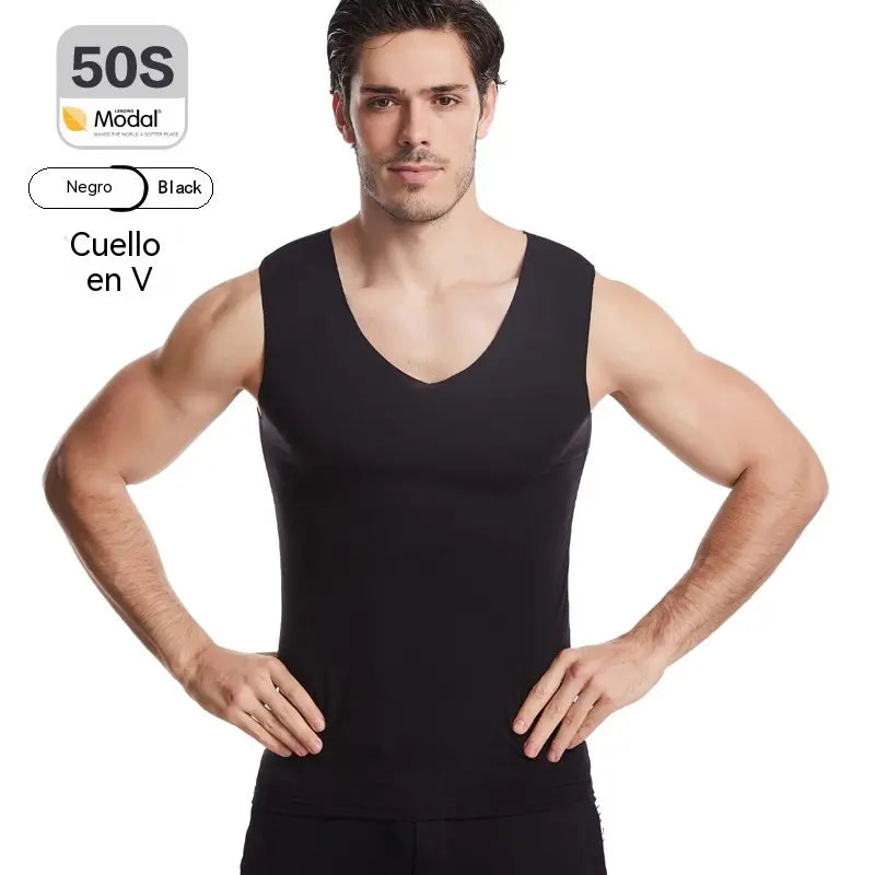 ✨❄️【50% de descuento🔥】😎 Chaleco transpirable de seda helada informal para hombre, ideal para el verano.