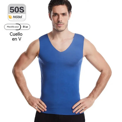 ✨❄️【50% de descuento🔥】😎 Chaleco transpirable de seda helada informal para hombre, ideal para el verano.