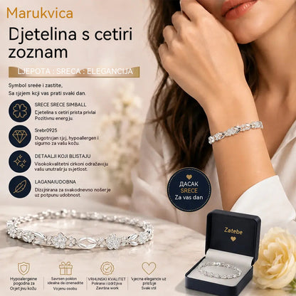 💕✨【Kúpte jeden, druhý dostanete zadarmo】Nový módny dámsky náramok zo striebra 925 so štvorlístkom