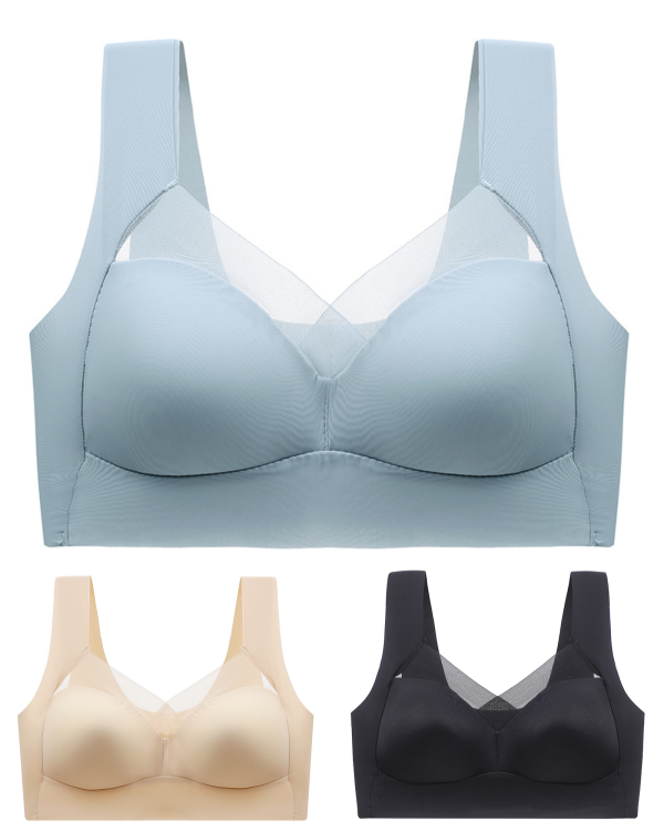 😍【Paquete de 3】Sujetador moldeador transpirable sin aros y sin costuras de tallas grandes🔥【40-110 kg】