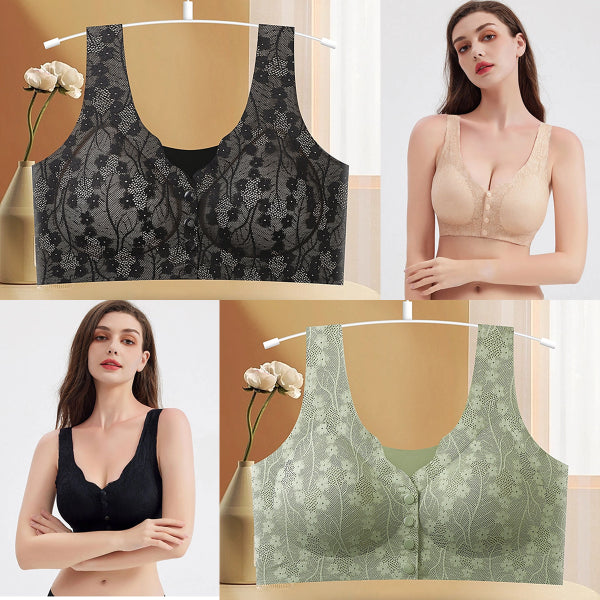 😍✨【Pakiet 2 sztuk】Biustonosz damski zapinany z przodu, bez fiszbin, miękkie, wygodne i oddychające ❤️【40-100kg】
