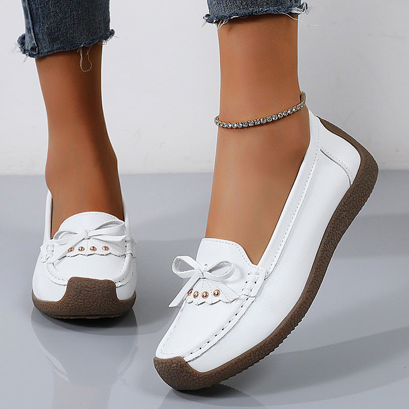 【35-44】 2025 nowe stylowe damskie buty casual ze skóry, miękka podeszwa, miękka cholewka-3923616
