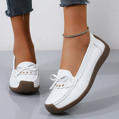 【35-44】 2025 nowe stylowe damskie buty casual ze skóry, miękka podeszwa, miękka cholewka-3923616