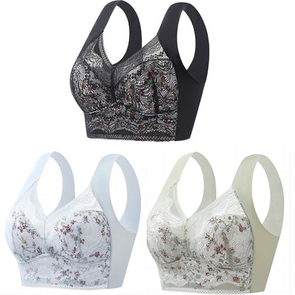 ✨【3 sztuki】🤩【40 kg-100 kg】🎁🎁 Odpowiedni i wygodny biustonosz z jedwabiu lodowego w dużym rozmiarze, oddychający i regulowany