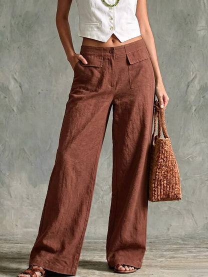 【S-3XL】Damskie spodnie codzienne z szerokimi nogawkami (bawełna i len) 👖✨