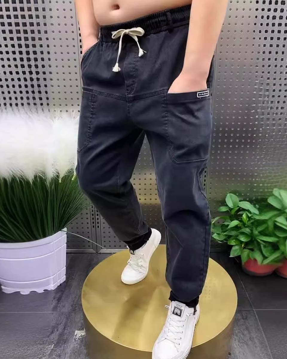 【S-5XL】Dżinsy męskie rozciągliwe z dodatkowymi kieszeniami w dużych rozmiarach