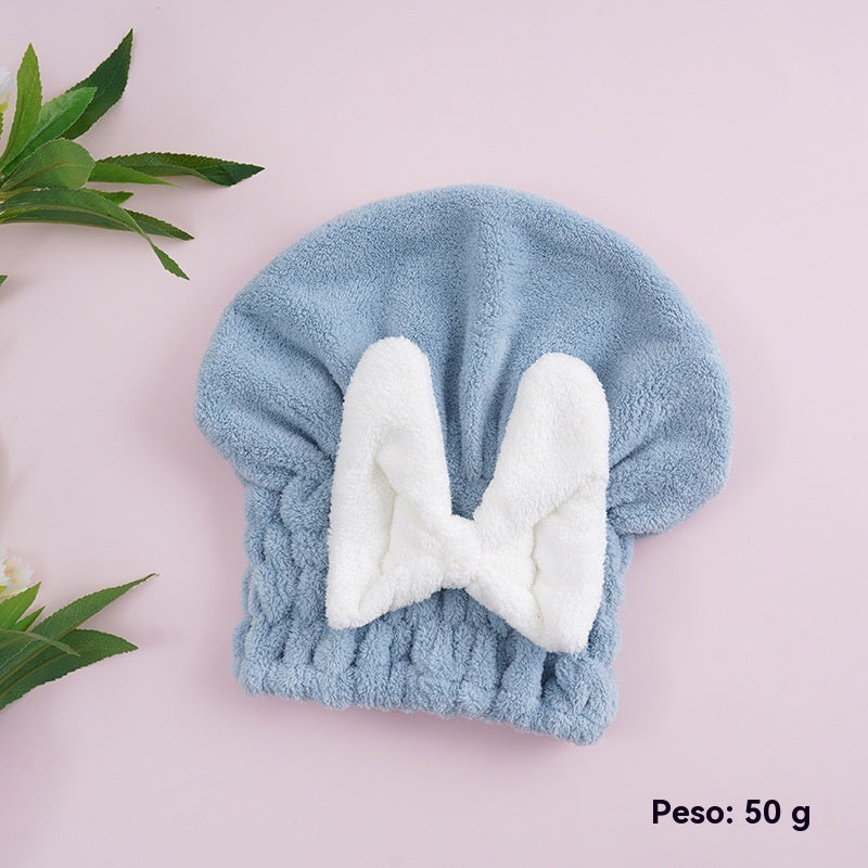 🔥Купете една, вземете втората безплатно🔥🎀🛀Сладка шапка за сушене на коса с панделка от коралов полар, удобна и мека, супер абсорбираща😍