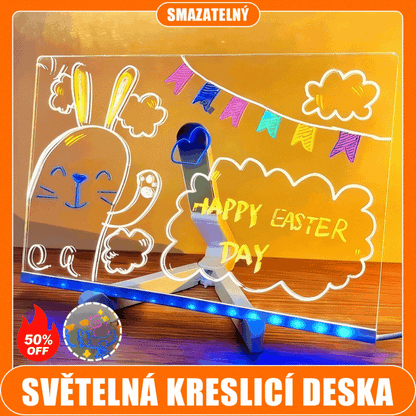 🎨💡【Speciální nabídka】✏️🔥Dětská svítící kreslicí deska, DIY Doodle vymazatelná vzdělávací fluorescenční kreslicí deska