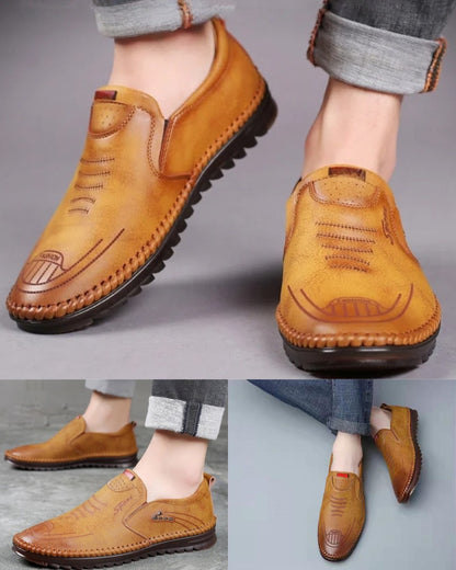 🥰Nowości letnie👟[S-5XL] 2025 modne letnie męskie skórzane buty casualowe⚡Wygodne i oddychające,⚡Ręcznie robione