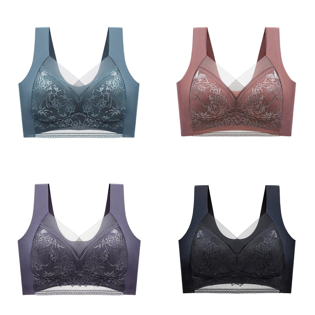 🔥⏳【40-110 KG】Damski wygodny, bezszwowy koronkowy biustonosz