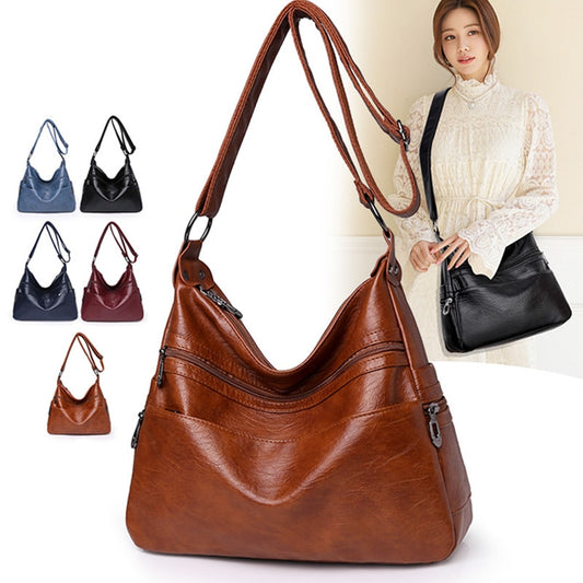 🌈👜【Oferta ograniczona czasowo】Nowa modna damska torba na ramię wykonana z miękkiej skóry, duża pojemność, trwała, z prawdziwej skóry✨