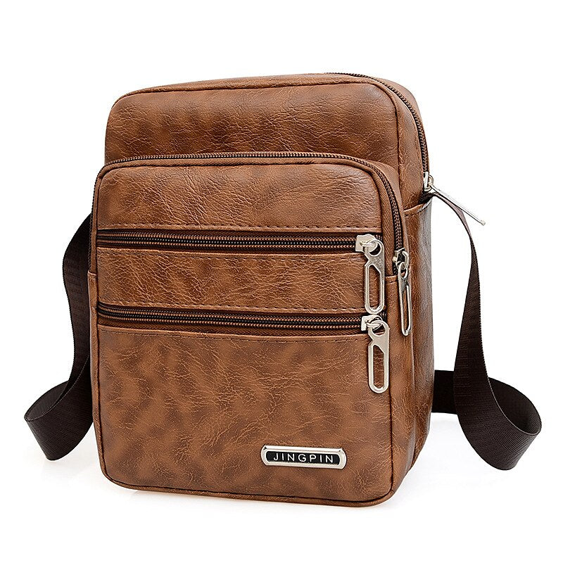 👍👍👜Wyprzedaż letnia -50% - Nowa męska torba na ramię ze skóry PU o dużej pojemności, lekka i wodoodporna