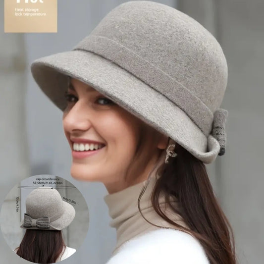 💥50% ZNIŻKI💥2024 Wysokiej jakości kapelusz filcowy z czystej wełny damski moda retro-3829381