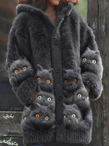 🌸💖【S-5XL】Plišani slatki kaput s kapuljačom i podstavom od flisa