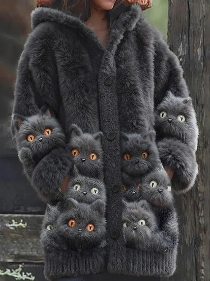 🔥Gorąca sprzedaż🥰【S-5XL】🦄🐾Damska jesienno-zimowa kurtka z kapturem z polaru, podszewka z polaru