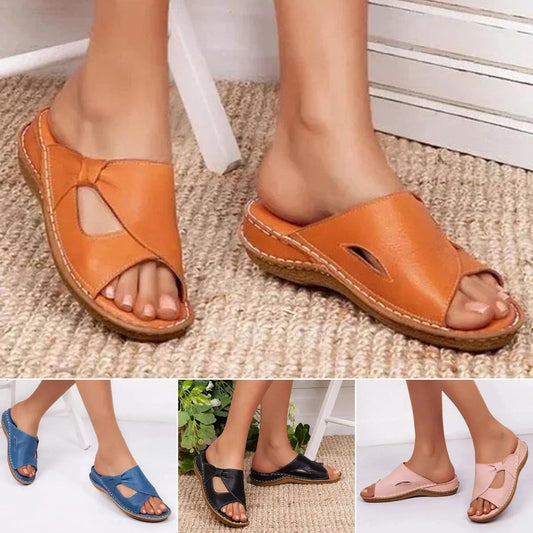 ✨👡【Specjalne lato】🔥🌈【35-43】Nowe letnie modne wygodne damskie skórzane sandały domowe kapcie na zewnątrz