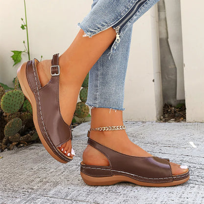 ✨👡【Tallas 36-43】Sandalias romanas elegantes para mujer, hechas de piel de vaca ☀️