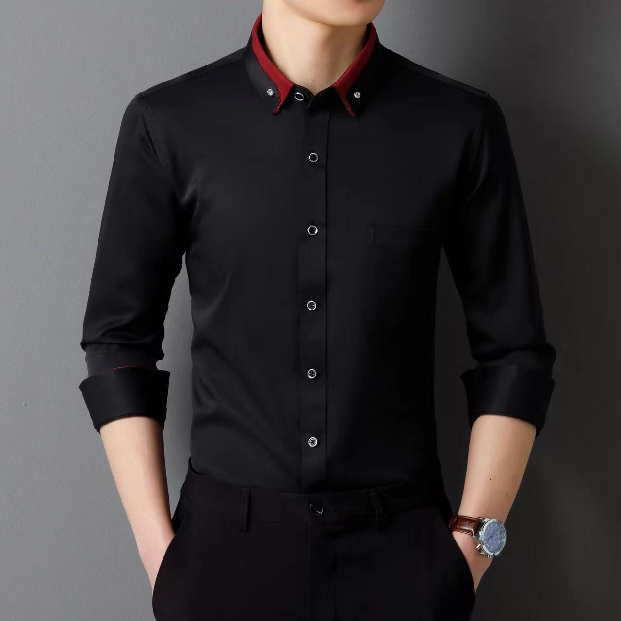 【S-4XL】👕2024 nowa, oddychająca męska koszula biznesowa na co dzień3831565