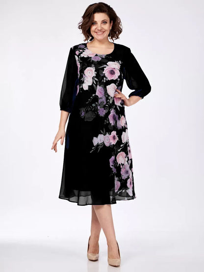 🌸 49% zniżki 💥💕【S-5XL】2025 Elegancka wiosenna sukienka z szyfonu z kwiatowym nadrukiem🌷