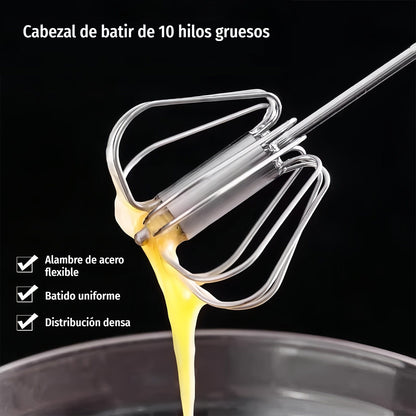 🔥🍳【Compra uno y llévate otro gratis✨】Batidora de huevos semiautomática de acero inoxidable