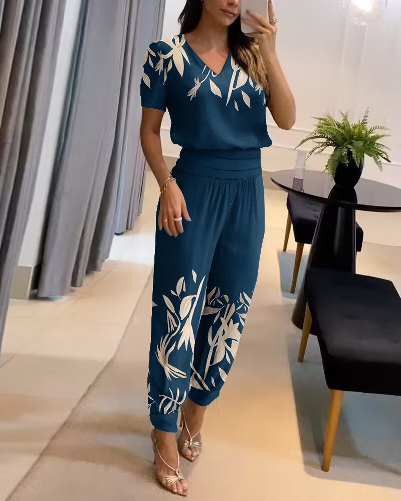 Dwuczęściowy damski komplet w casualowym stylu-3930030