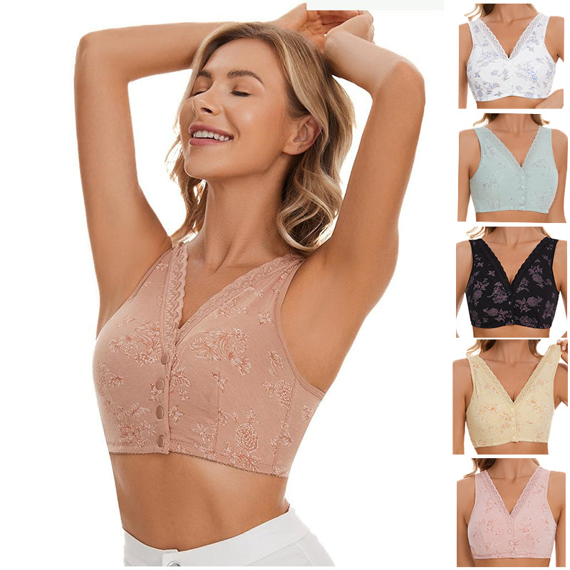 💞Promoción de primavera -49%❣️【2 unidades】Sujetador de encaje sin aros con cierre frontal para mujer