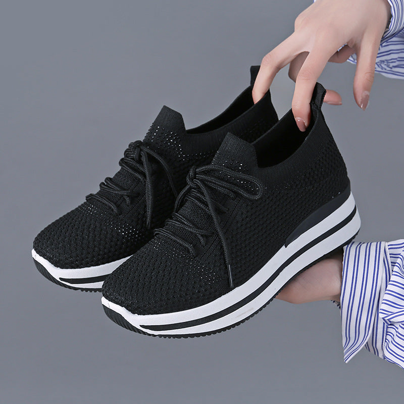 【36-41】 Damskie buty sportowe na co dzień z siatkową tkaniną, oddychające i wygodne buty na co dzień