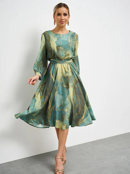 🥰Novi proljetni dolasci🌸👗Elegantna zelena maksi haljina dugih rukava【Proljetna vila】