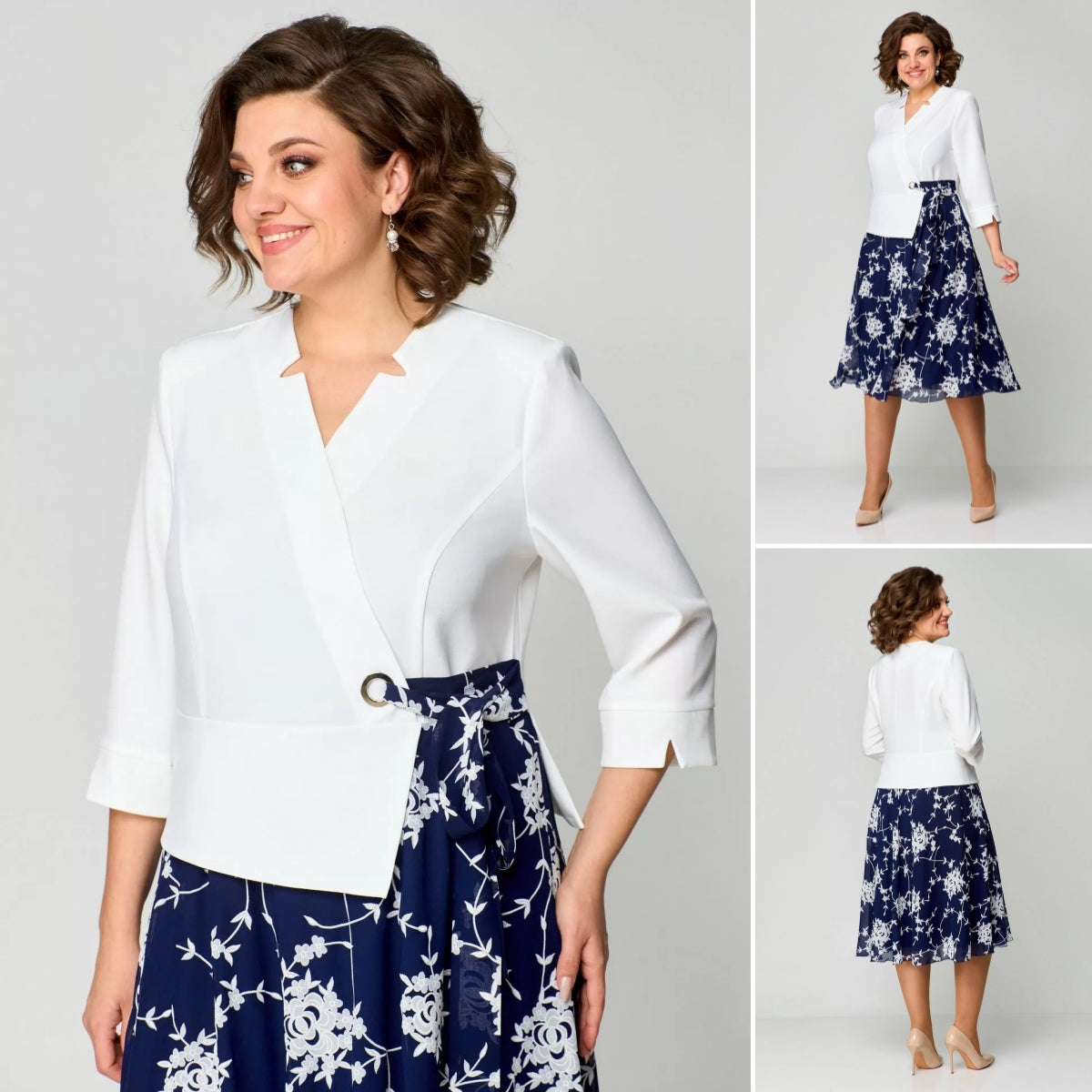 💃【S-5XL】Vestido nuevo 2026 azul y blanco fresco 💃 Vestido de gasa de alta calidad para mujer elegante