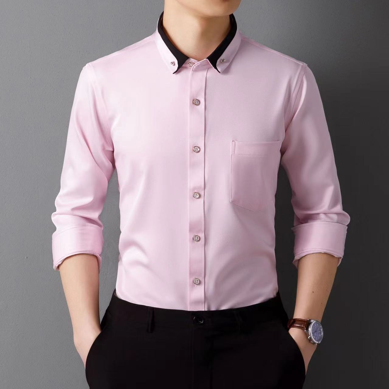 【S-4XL】👕2024 nowa, oddychająca męska koszula biznesowa na co dzień3831565