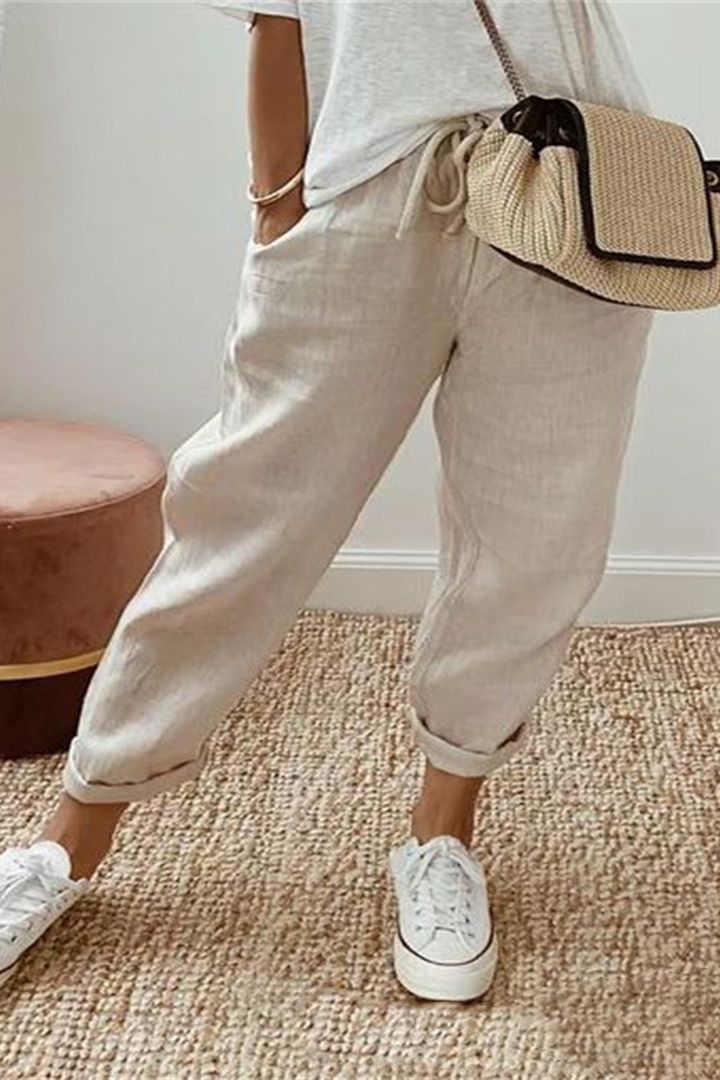 💕👏【S-5XL】Летни нови дамски ежедневни памучно-ленени панталони за 2026 г. - Предлагат се в множество цветове