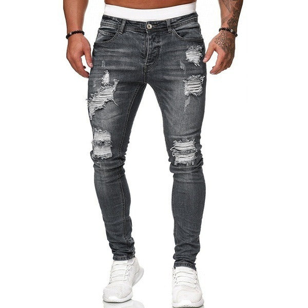 👖50% de descuento🏆Pantalones vaqueros ajustados rotos para hombre ✅️Pago contra entrega