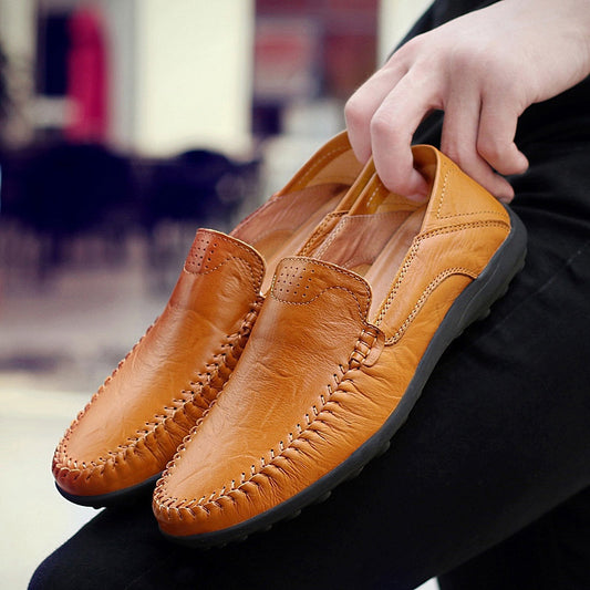 🔥💥【39-47】2025 Letnie nowe modne męskie skórzane buty casualowe