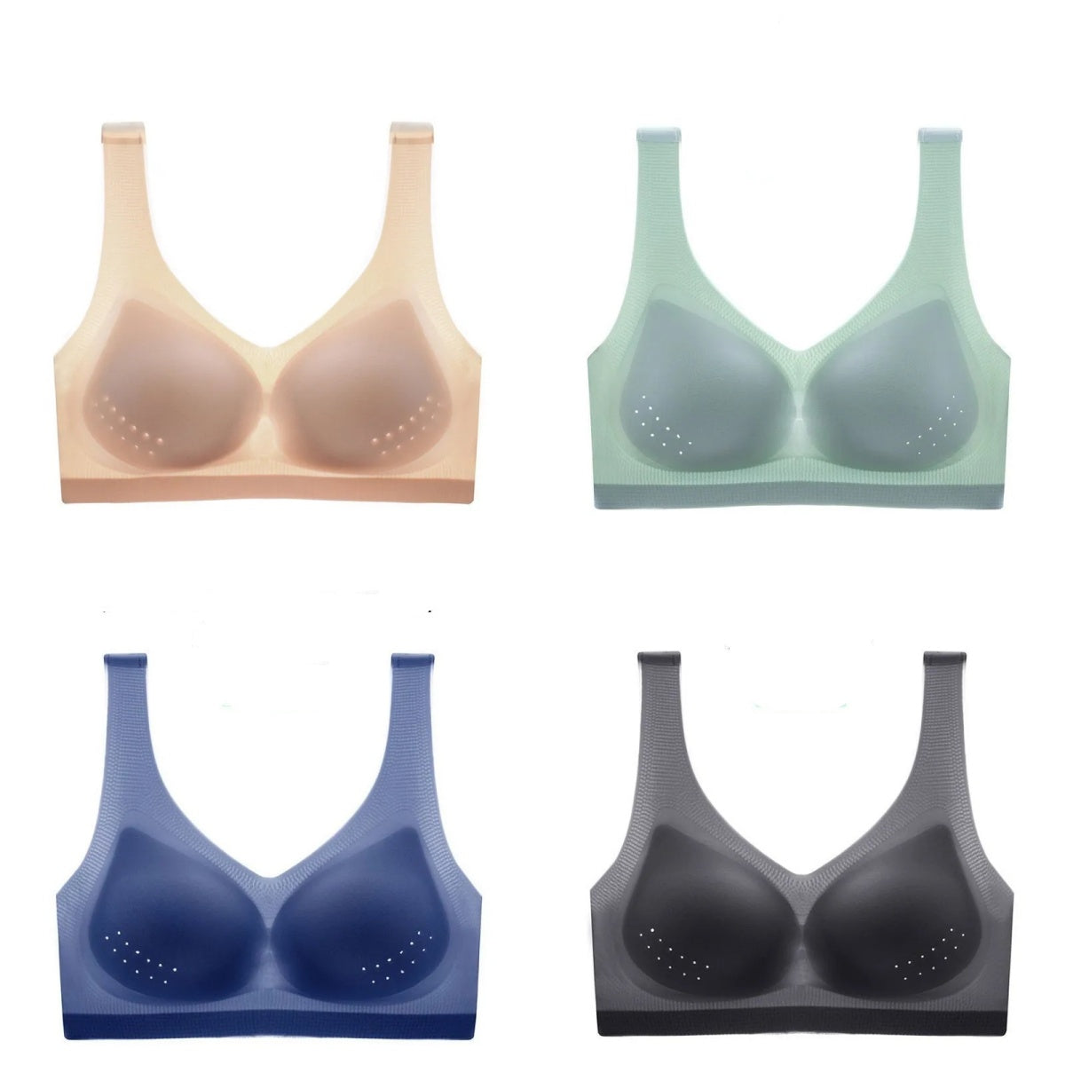 🌟👍【4 kusy🔥】👙Dámska podprsenka bez kostíc s predným zapínaním - mäkká a pohodlná
