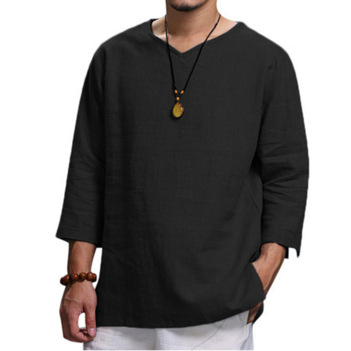 👔50% de descuento🔥 Camisa de hombre confeccionada en algodón y lino, holgada y transpirable.✅️Pago contra entrega