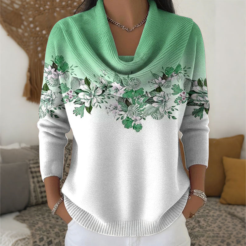 Dámská ležérní volná košile s vysokým výstřihem a potiskem (S-3XL)