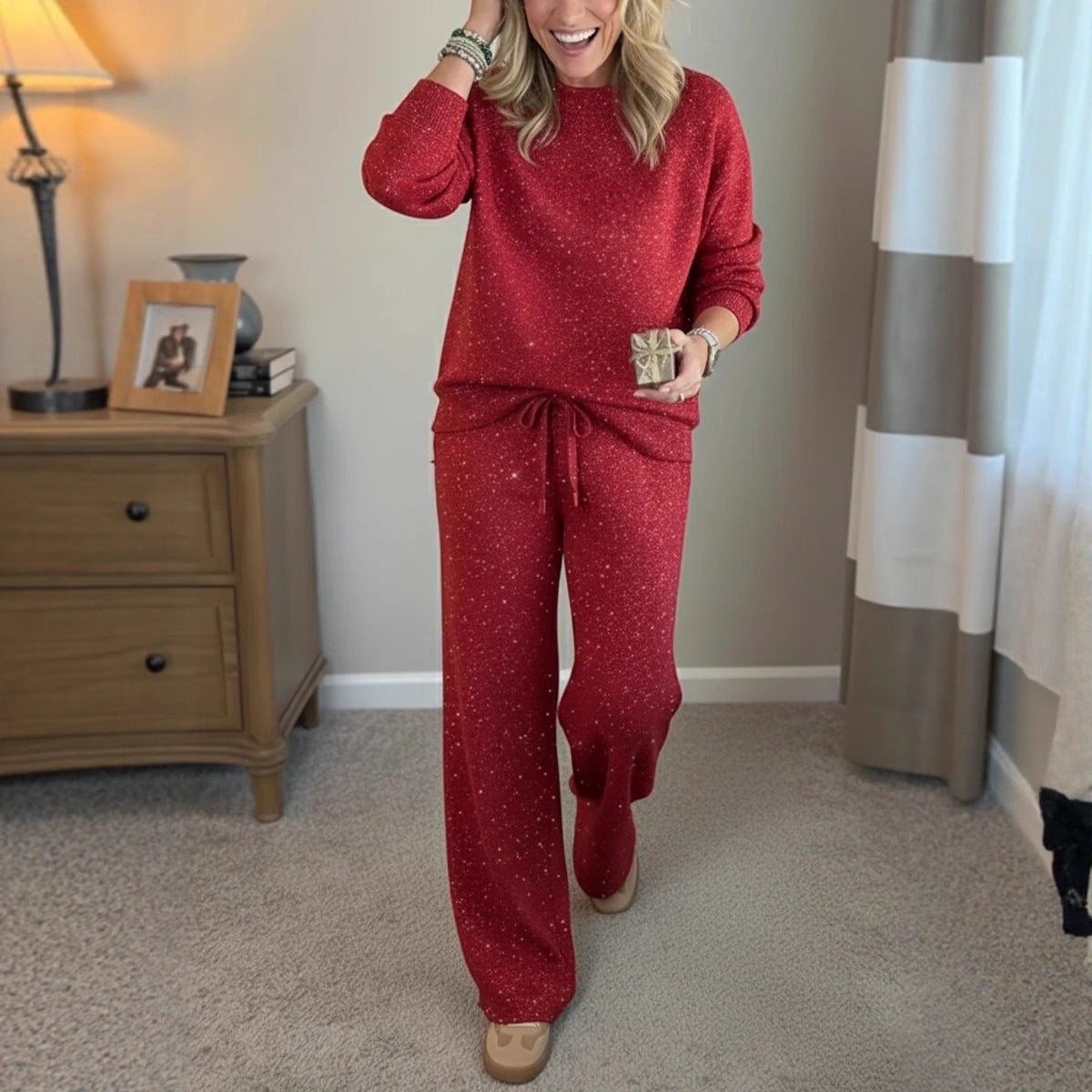 📢📢50% popusta!🔥🍁Ženski set od 2 dijela koji uključuje pulover s remenom i hlače